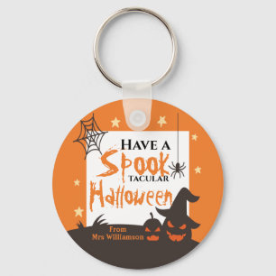 Halloween Spook-Taculair Oranje Sleutelhanger