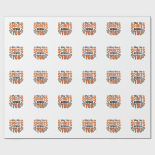 Halloween spook typografie vintage gravure ontwerp cadeaupapier