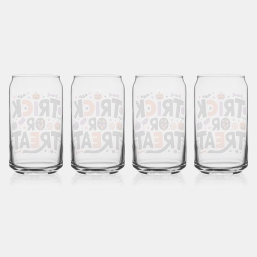 Halloween - spookfeest blikvorm glas (Achterkant)