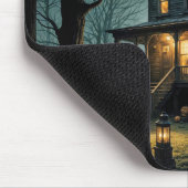 Halloween spookhuis met Jack-o-lantaarns Muismat (Hoek)