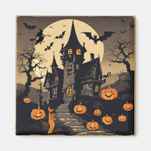 Halloween spookhuis, pompoenen, vleermuizen Magneet