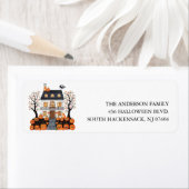 Halloween spookhuis retour adres label (Insitu)