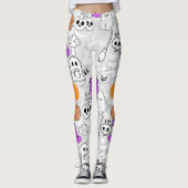 Halloween spookiness patroon 01 L Grijs BG Leggings (Voorkant)