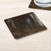 Halloween - spookmijn 1 vierkante kartonnen onderzetter (Schuin)