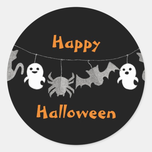Halloween-spookslinger Ronde Sticker (Voorkant)