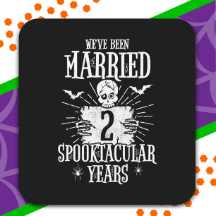 Halloween Spooktacular 2e huwelijksjubileum Vierkante Sticker
