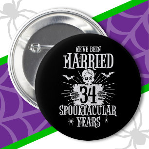 Halloween Spooktacular 34th Wedding Jubileum Ronde Button 5,7 Cm