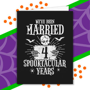 Halloween Spooktacular 4th Wedding Jubileum Kaart