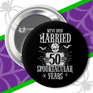 Halloween Spooktacular 50th Wedding Jubileum Ronde Button 5,7 Cm