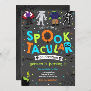 Halloween Spooktacular Birthday Invitation Kaart