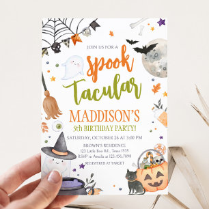 Halloween Spooktacular Birthday Party Invitation Kaart