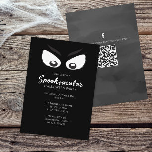Halloween Spooktacular Ghost QR Code Social Media Kaart