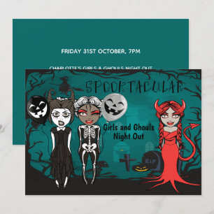 Halloween Spooktacular Girls and Ghouls Night Out Kaart