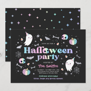 Halloween Spooktacular Party Cute Pastel Ghost Kaart