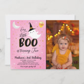 Halloween Spooktacular Pink Ghost Birthday Kaart (Voorkant)