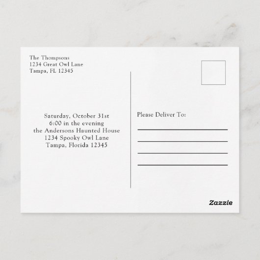 Halloween Spooktacular Scary Whimsical Fun Briefkaart (Achterkant)