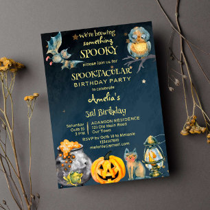 Halloween spooktacular verjaardagsfeest kaart