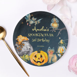Halloween spooktacular verjaardagsfeest papieren bordje