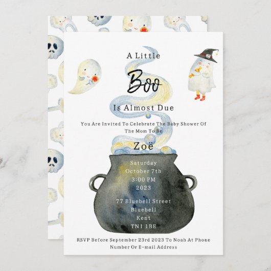Halloween Spooky Babyshower Invitation (Devant / Derrière)