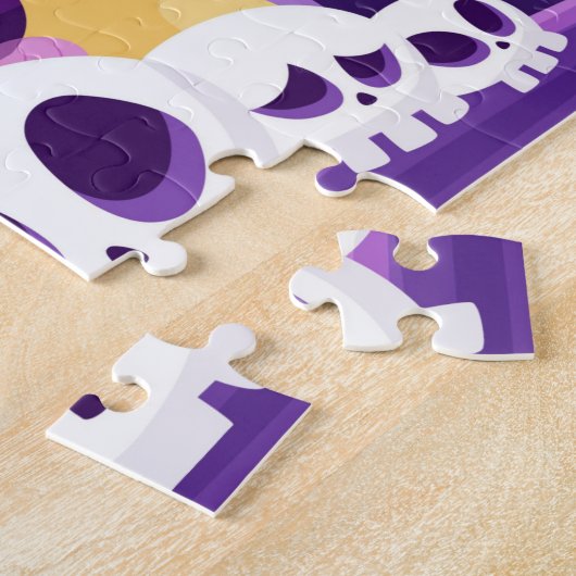 Halloween Spooky Bat Cat Skulls Kinder Puzzle Legpuzzel (Zijkant)