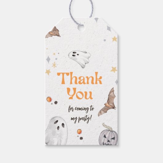 Halloween Spooky Bat Ghost Birthday Bedankt Cadeaulabel (Voorkant)
