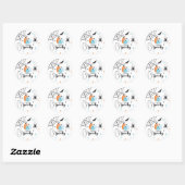 Halloween Spooky Birthday Blue Pumpkins Ronde Sticker (Vel)