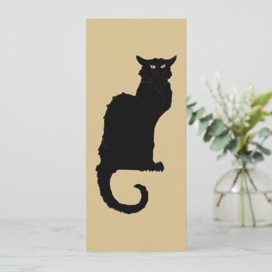 Halloween, Spooky Black Cat Invitation Kaart (Staand voorkant)