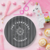 Halloween Spooky Black Spider Web Creepy Papieren Bordje (Feest)