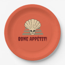 Halloween spooky Bone Appétit! oranje skelet