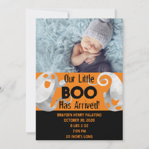 Halloween Spooky Boo Cutie Geboorte Aankondiging