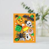 Halloween Spooky Candies Party Briefkaart (Staand voorkant)