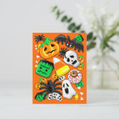 Halloween Spooky Candies Party Briefkaart (Staand voorkant)
