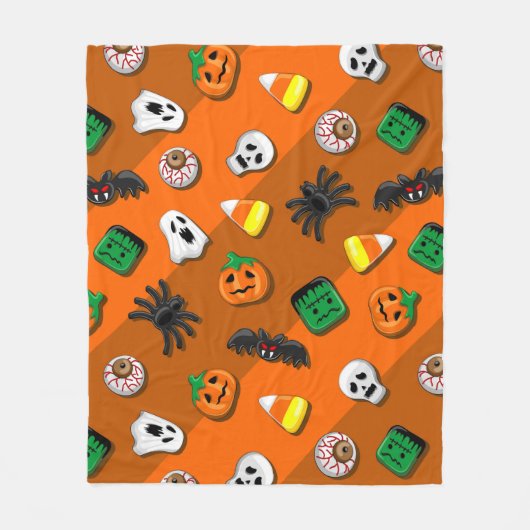 Halloween Spooky Candies Party Fleece Deken (Voorkant)