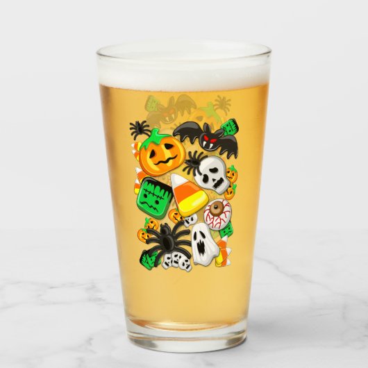 Halloween Spooky Candies Party Glas (Voorkant gevuld)
