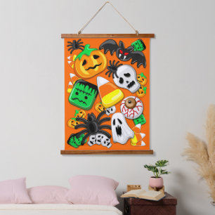 Halloween Spooky Candies Party Hangend Wandkleed