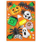 Halloween Spooky Candies Party Klembord (Achterkant)