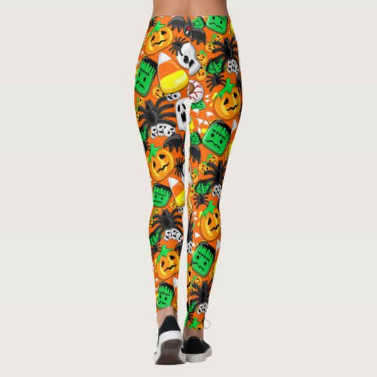 Halloween Spooky Candies Party Leggings (Achterkant)