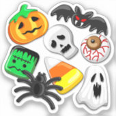 Halloween Spooky Candies Party Sticker (Voorkant)
