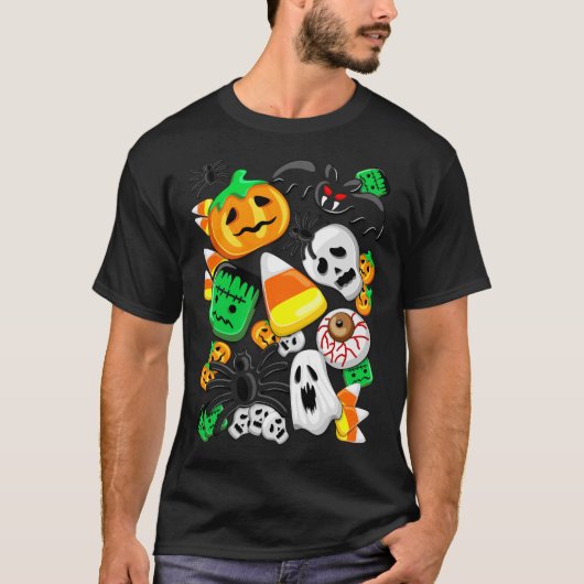 Halloween Spooky Candies Party T-shirt (Voorkant)