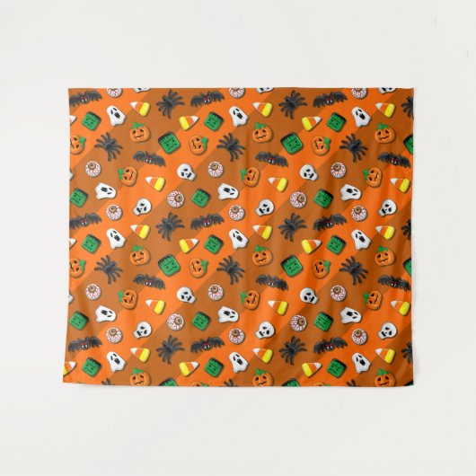 Halloween Spooky Candies Party Wandkleed (Voorkant (horizontaal))
