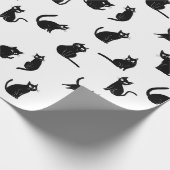 Halloween Spooky Cats Funny Pattern Cadeaupapier (Hoek)