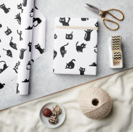 Halloween Spooky Cats Funny Pattern Cadeaupapier