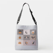 Halloween Spooky Chic Canvas tas. Crossbody Tas (Achterkant)