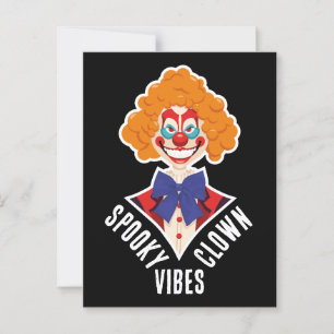 Halloween Spooky Clown Vibes Creepy Circus Eenvoud Briefkaart