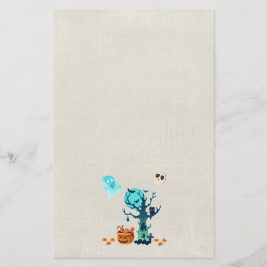 Halloween Spooky Creepy Ghost Bats Skulls & Snoep Briefpapier (Voorkant)