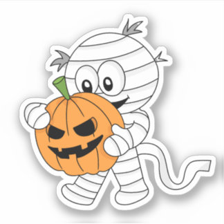 Halloween Spooky Creepy Schattige Mummy Sticker
