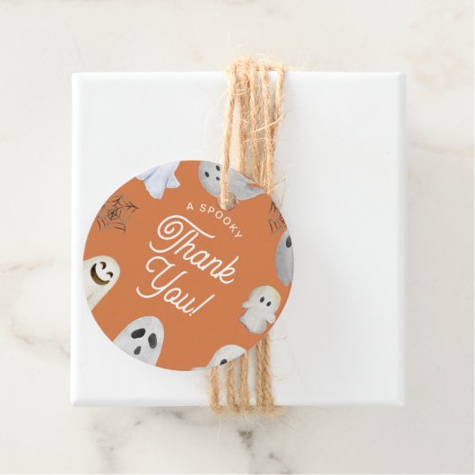 Halloween Spooky Dank je Oranje spoken Bedankjes Labels (In situ)