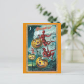 Halloween Spooky Devil Pompoen Briefkaart (Staand voorkant)