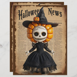 Halloween Spooky Doll Scrapbook Paper
