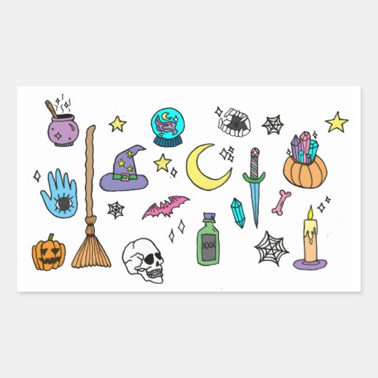 Halloween Spooky Doodle Stickers (Voorkant)